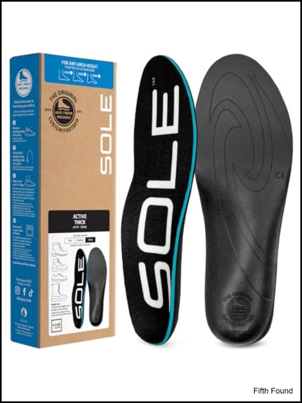 SOLE Active Thick Insoles Custom Moldable Firm Support Maximum Cushion